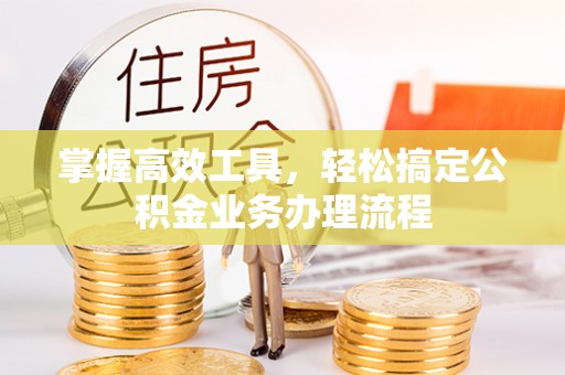 南州掌握高效工具，轻松搞定公积金业务办理流程