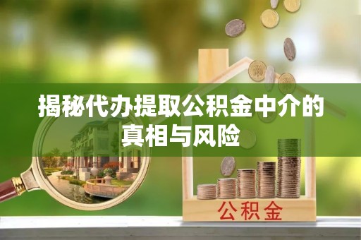 南州揭秘代办提取公积金中介的真相与风险